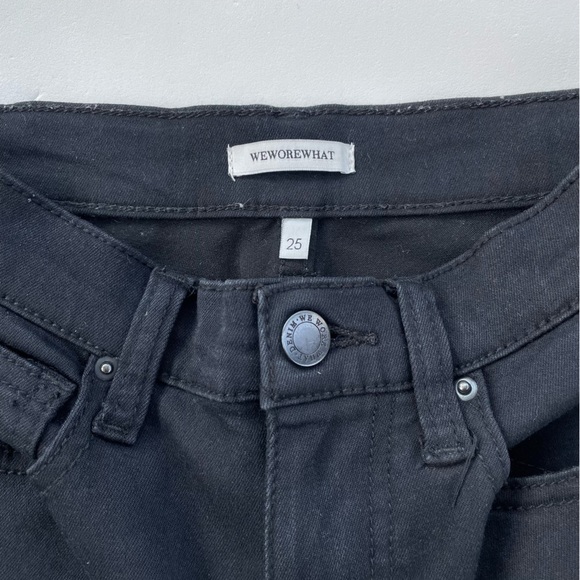 WEWOREWHAT Women's Black High Rise Skinny Jeans with Front Bottom Zipper Size 25 - Picture 4 of 11
